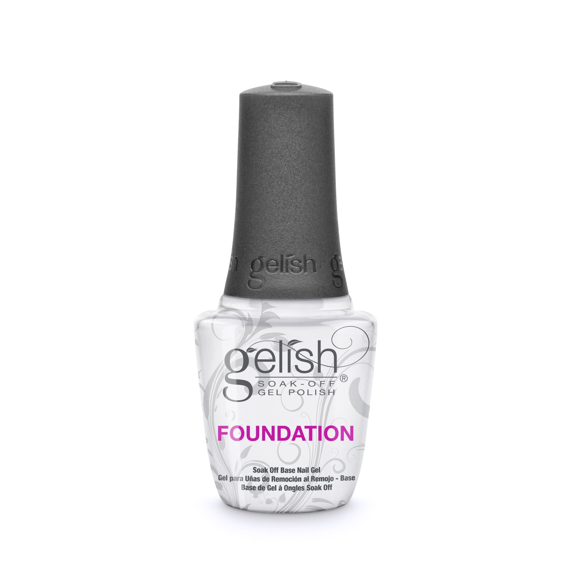 Gelish 18G Plus LED Light with Silver Metallic Soak-Off Gel Polish + Top and Base Coats