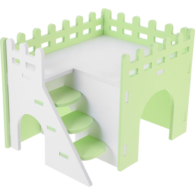 Double-Deck Villa With Ladder Light Green 1Set 7.9X5.9X5.9In