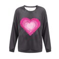 thumbnail image 4 of Fznquz Womens Plus Size Tops Gray Valentine Day Pullover Long Sleeve Shirts Winter Crewneck Casual Women Clothing,M, 4 of 4