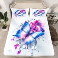 thumbnail image 2 of Castle Fairy Teens Gradient Butterflies Full Size Sheets,Chic Floral Flower Bed Sheets, 2 of 7