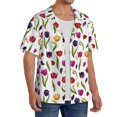 thumbnail image 4 of Wukai Tulips Flowers Men's Casual Short-Sleeve Button Down Shirt - Lightweight Summer Dress Shirt for Daily Wear-Medium, 4 of 7