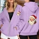 thumbnail image 2 of WILLBEST Sudadera de Mujer Ladies' Christmas Printed Zipper Long Sleeved Pocket Drawstring Casual Hooded Sweatshirt 1700 Chica​​, 2 of 8
