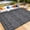 8*10ft-Black gray, variant on Outdoor Geometric Plastic Rug - Washable, UV & Weather Resistant, Easy Clean, Non-Slip, Collapsible - 8x10ft, Orange/Green/Pink/White - USA Spec