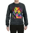 thumbnail image 3 of Smiling Dog | Colorful Neon Golden Retreiver | Dean Russo Art Animal Lover Unisex Crewneck Sweatshirt, Heather Black, Small, 3 of 6
