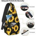 thumbnail image 4 of Unisex Lightweight Adjustable Strap Sling Bag, Sunflower, 4 of 7