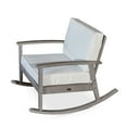 thumbnail image 2 of Cfowner Modern Accent Rocking Chair for Living Room/Bedroom/Nursery, Silver Gray Finish, Cream Cushions, 2 of 4