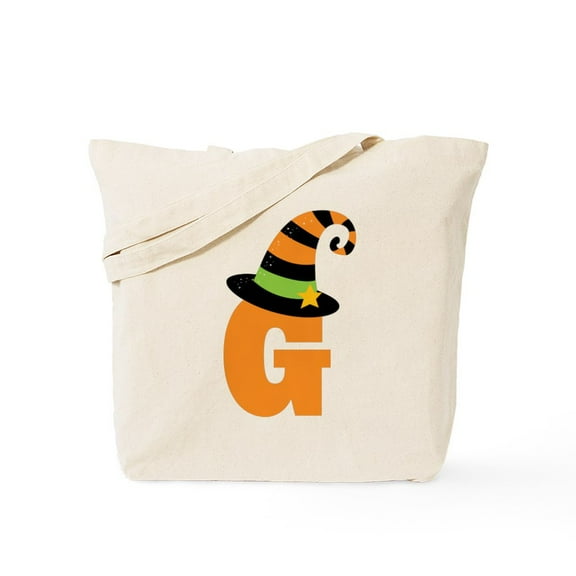 CafePress - Halloween Letter G Witch Monogram Tote Bag - Unisex Canvas Tote Bag, Beige, 1-Piece
