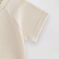 thumbnail image 6 of Splozh Boys Summer Outfit T-Shirt + High Waist Shorts Baby Boy Waffle Knit Set Toddler Kids,Beige,3-4 Years, 6 of 7