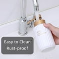 thumbnail image 5 of Vertical Stripe Ceramic Soap Dispenser with Gold Lettering, Foaming Hand Soap Dispenser for Bathroom (Matte White), 5 of 10
