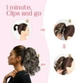 thumbnail image 5 of Ponytail Extension, Claw Clip in Ponytail Hair Extensions 10 Inch Short Curly Ponytail Natural Wavy Synthetic Hairpiece for Women Daily Use - Chestnut Brown with Beach Blonde Highlights, 5 of 6