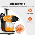 thumbnail image 3 of BENTISM Slow Masticating Juicer, Cold Press Juicer Machine with Reverse Function, Quiet Motor Slow Juicer, Juice Extractor Maker Easy to Clean with Brush, for High Nutrient Fruits Vegetables, 3 of 9