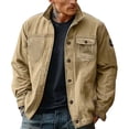 thumbnail image 2 of Men's Cargo Pocket Jacket Fashion Solid Color Outdoor Climb Pocket Long Sleeve Cargo Jackets Durable Breathable Workwear Top for Men, 2 of 9