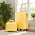 thumbnail image 5 of imerelez 14"/20" 2 pcs/set in ABS Spinner Wheel Luggage, with Combination Lock,14" Cosmetic Case (Yellow), 5 of 8