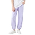 thumbnail image 2 of BXSRUTA Girls Athletic Jogger Pants Lightweight Elastic Waist Quick Dry for Daily Wear, 2 of 7