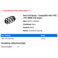 thumbnail image 2 of Rear Coil Spring - Compatible with 1985, 1991 BMW 318i Sedan, 2 of 2
