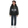 thumbnail image 3 of Weather Tamer Boys Hooded Long Sleeve Colorblock Winter Puffer Coat, Sizes 4-16, 3 of 5