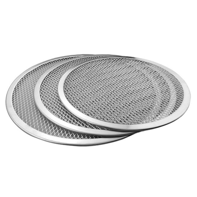 3X Plateau de Cuisson Rond Professionnel pour Four à Pizza Grille de Barbecue Filet Antiadhésif (12 Pouces)