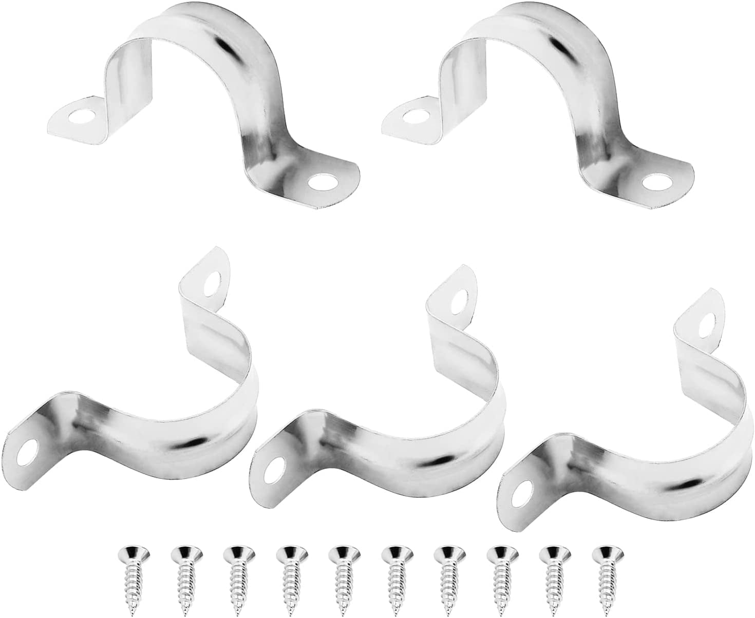 10Pcs M32 Rigid Pipe Strap 2 Holes Tube Straps Stainless Steel Tension