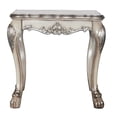 thumbnail image 2 of JERFIT Vintage Bone White End Table with Floral Carving, Traditional Square Side Table for Living Room, 2 of 5