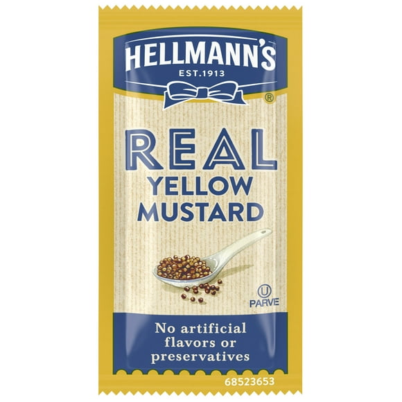 Hellmann's 7 Gram Real Yellow Mustard Packets - 500/Case