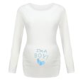thumbnail image 1 of T-shirt de Maternité pour Femmes à Ourlet Irrégulier, Manches Longues, Col Rond, Basique, Allaitement, 1 of 4