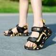 thumbnail image 5 of Splozh Big Kid Hiking Sandals Boys Sandals Student Lightweight Soft Solid Childrens Shoes Hiking Beach Sandals Gold,US 11.5, 5 of 9
