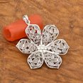 thumbnail image 3 of 2.30 CTW Natural Diamond Polki 3D Flower Valentines Day Gifts Pendant 925 Sterling Silver, 3 of 5