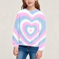 thumbnail image 4 of Fall Loose Tops for Girl Heart Printed Color Contrast Long Sleeve Crew Neck Fashion Casual Pullover Top for Daily Wear Multicolor 02 1-2 Years, 4 of 7