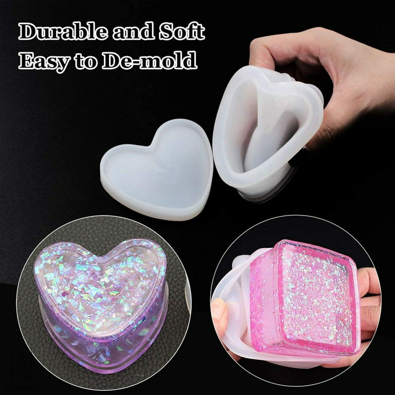 2PCS Silicone Resin Molds Jewelry Soap Dish Resin Molds Epoxy 