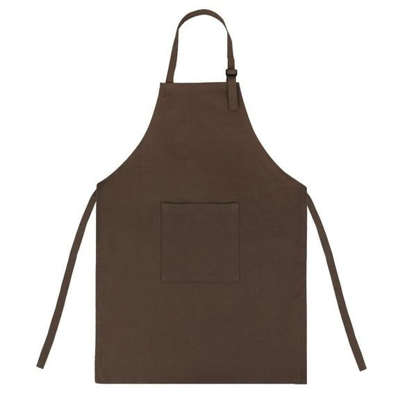 (Price/2 PCS) Opromo Colorful Cotton Canvas Kids Aprons with Pocket, Artist Apron & Chef Apron (S-XXL)-Coffee-L