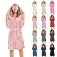 thumbnail image 5 of WCJM Women's Robes Lightweight Plush Robes for Women with Warm Fleece Hooded Bathrobe Soft Long Spa Robe with Pockets Short Style Women Robes, 5 of 5