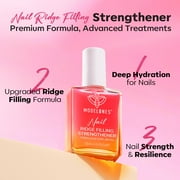 modelones Nail Strengthener, 8-in-One Nail Ridge Filler Base Coat Nail Polish Repair Nail Growth Treatment for Thin and Damaged Nails, Jelly Pink, 15ml