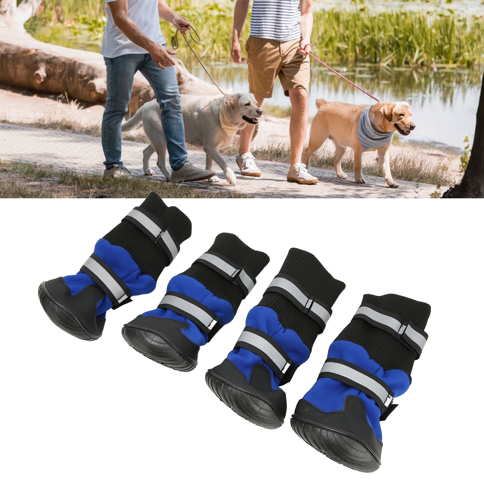 Ymiko Dog Boots Waterproof Wearproof Skid Resistance High Top Dog Paw Protector 4pcs For Indoor For Dog S m l xl L