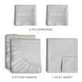 thumbnail image 3 of CGK Linens 5-Piece Ultra Soft & Comfy Hotel Luxury Sheet Set - Split King Size Cooling Bed Sheet Fits 8"-16" Mattresses, Light Grey, 3 of 7