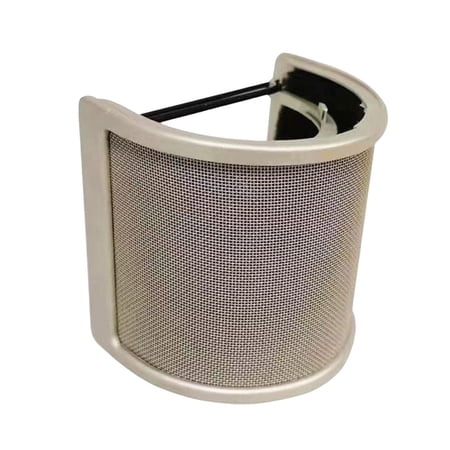 Microphone Filter Dual Layered Accessories Mic Professional Metal Mesh Compact for Recording Studio Vocal Recording Vocal , Aureate