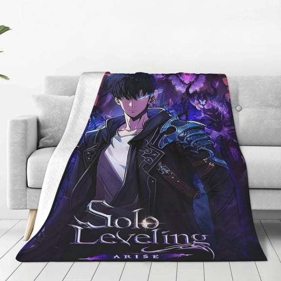 Jin Woo Solo Leveling Ultra-Soft Micro Fleece Blanket Cozy Blanket Thick Warm Plush Throw Blanket Sofa Cushion