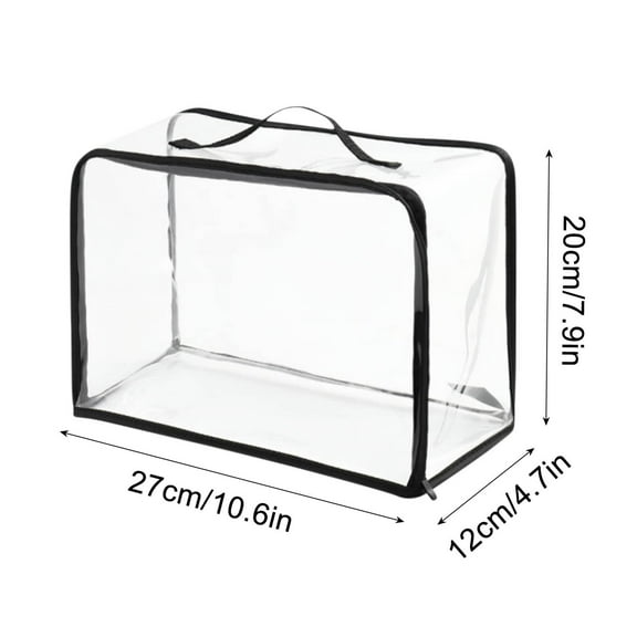 Large Transparent Storage Bag with Reinforced Handle for Clothes and Organizing