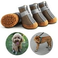 thumbnail image 5 of Dog Boots 4PCS,Pet Shoes for WalkingBreathable Fabric Sole Protects Paws on Hot Pavement Cold Snow(Coffee), 5 of 8