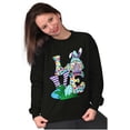 thumbnail image 4 of Easter Bunny Gnome Love Egg Hunt Women Crewneck Sweatshirt Brisco Brands S, 4 of 5