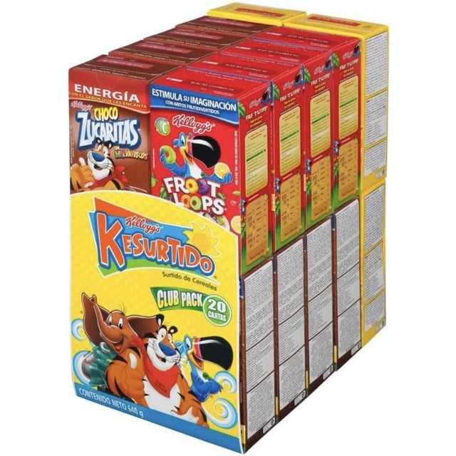 CEREAL SURTIDO KELLOGS KELLOG'S CAJA GRANDE CON 20 PIEZAS DESAYUNO CENA NEGOCIO SNACK BOTANA BOCADILLO Kellogs ES-GTAH-J6OA