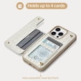 thumbnail image 4 of Funda tipo cartera CUSTYPE para iPhone 16 Pro Max con tarjetero, color beige, 4 of 9