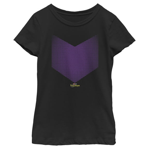Girl's Marvel Hawkeye Halftone Arrow Icon  Graphic Tee Black X Large