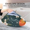 thumbnail image 4 of Yayeee Pillowcase Queen Size Set of 2 Satin Wrinkle Resistant Pillow Case, Blue Floral Oranges, 4 of 7