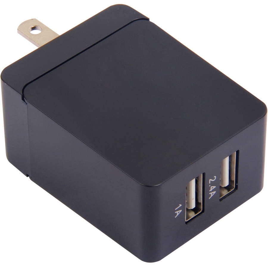 Blackweb 3.4A Dual Usb Wall Charger, Black
