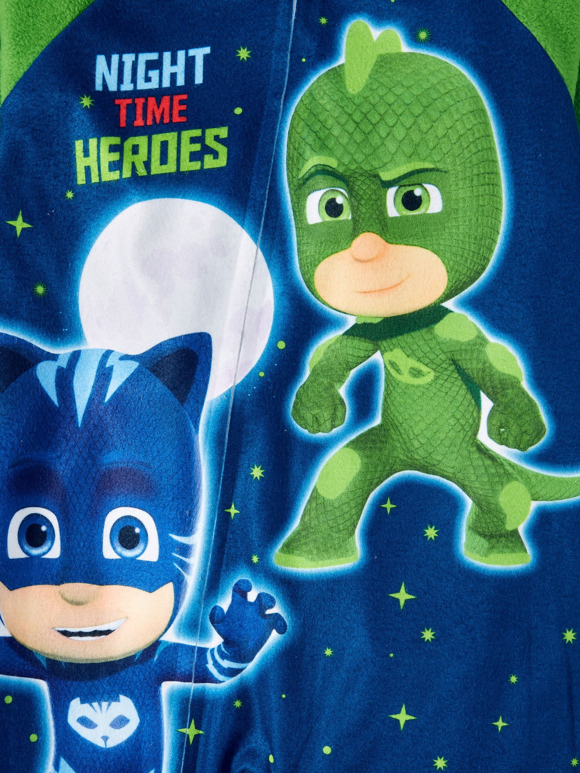 Boys Toddler 3T PJ Masks Print Fleece Footed Blanket Pajama Sleeper