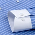 thumbnail image 2 of RUTAYY Men's Dress Shirts Casual Long Sleeve Striped Turndown Collar Slim Fit Button Down Business Daily Wear Comfortable Stretch Vacation Travel Blouse, 2 of 6