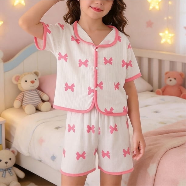 Conjuntos de blusas y camisas de cuello redondo y manga corta para niños, top con capucha y mangas de color con faldas de cintura elástica, traje casual y cómodo, conjunto de poliéster para niños