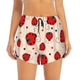 thumbnail image 3 of Uemuo Red Ladybug Pattern Women's Athletic Shorts High Waisted Running Shorts with Liner Pockets Gym Elastic Workout Shorts-X-Large, 3 of 9
