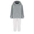 thumbnail image 6 of UAMVSH 2 Piece Fuzzy Fleece Hoodie Outfits for Women Plus Size Warm Hooded Pullover and Pant Plush Pajama Sets Winter Loungewear(4X-LargeGray 1), 6 of 7