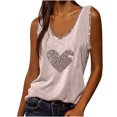 thumbnail image 1 of DPTALR Femmes Sans Manches Fleur Pirnt Gilet U-Cou Imprimé Tops Tee-Shirt Blouse Tops, 1 of 9